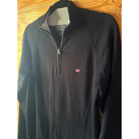 Polo Jeans Company Ralph Lauren Men's Quarter Zip Sweater Black XL Cotton - Picture 2 of 8